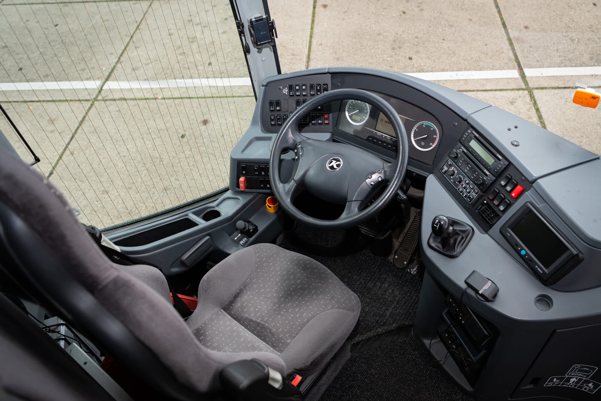 The cockpit of a BerlinBus.DE coach